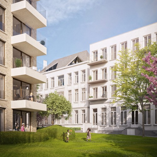 tuin en gebouwen Leiekouter Gent